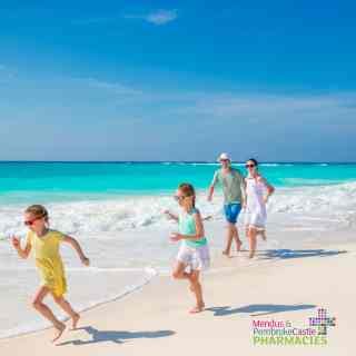 Family enjoying beach vacation